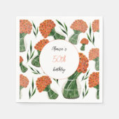 Italiaans Ranunculus Waterverf Kunst Gepersonalise Servet (Voorkant)