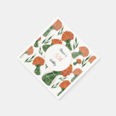 Italiaans Ranunculus Waterverf Kunst Gepersonalise Servet (Hoek)