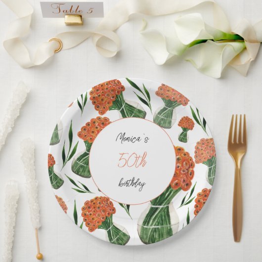 Italiaans Ranunculus Waterverf Kunst Papieren Bordje (Huwelijk)