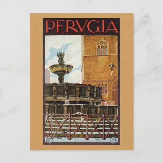  Italiaans reizen en Perugia Briefkaart