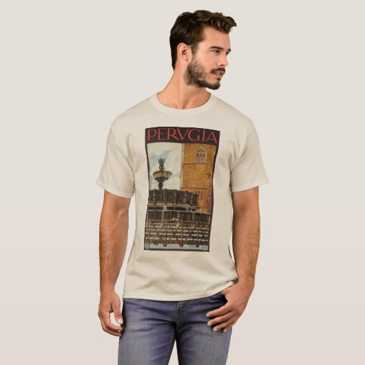  Italiaans reizen en Perugia T-shirt (Voorkant volledig)