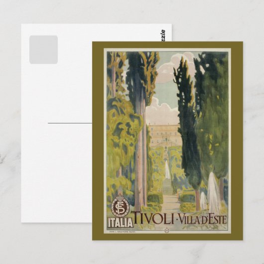  Italiaans reizen en Tivoli Lazio Rome Briefkaart (Voorkant / Achterkant)