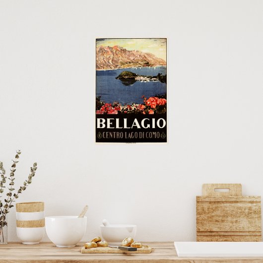  Italiaans reizen over het Como-meer van BELLAGIO Poster (Keuken)