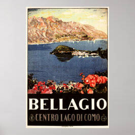  Italiaans reizen over het Como-meer van BELLAGIO Poster