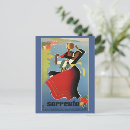  Italiaans reizen Sorrento adverteren Briefkaart (Staand voorkant)