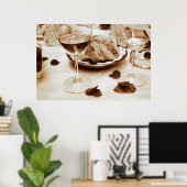 Italiaans restaurant: Brood, wijn, Bougainvillea Poster (Thuiskantoor)