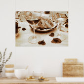 Italiaans restaurant: Brood, wijn, Bougainvillea Poster (Keuken)