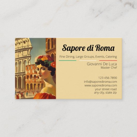 Italiaans restaurant chef-kok visitekaartje (Voorkant)