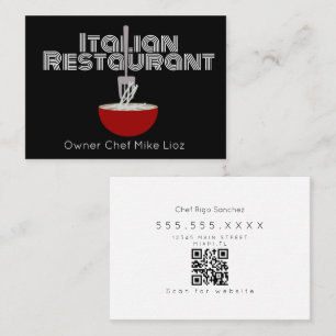 Italiaans restaurant in een vette truck  visitekaartje