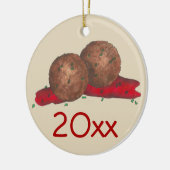 Italiaans restaurant Meatballen Marinara Sauce Keramisch Ornament (Links)