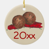 Italiaans restaurant Meatballen Marinara Sauce Keramisch Ornament (Achterkant)