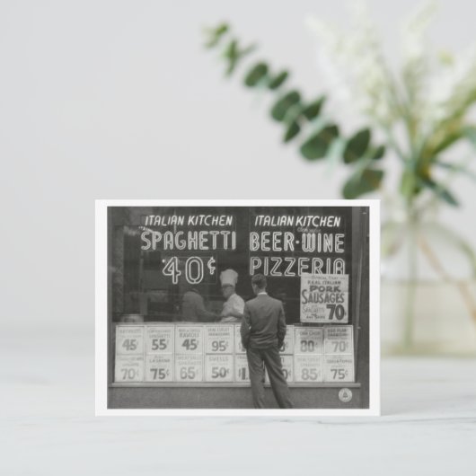  Italiaans Restaurant New York Foto Briefkaart (Staand voorkant)