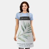Italiaans restaurant Olijfblad Elegant Persoonlijk Schort (Gedragen)