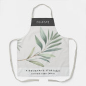 Italiaans restaurant Olijfblad Elegant Persoonlijk Schort (Voorkant)
