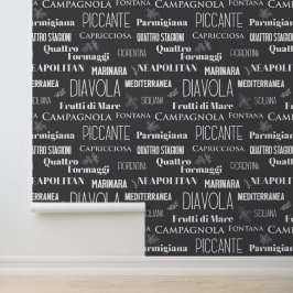 Italiaans Restaurant Pizza Namen Typografisch Behang