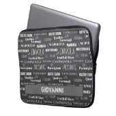 Italiaans restaurant Pizza noemt Typografie Laptop Sleeve (Voorkant Links)