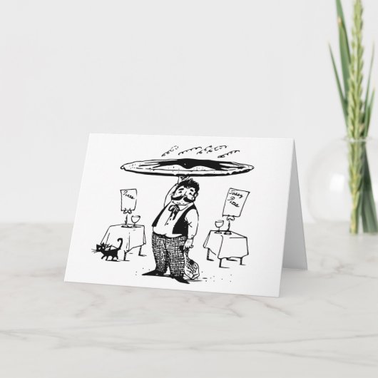 ITALIAANS RESTAURANT PIZZA VERJAARDAGSKAARTEN KAART (Voorkant)
