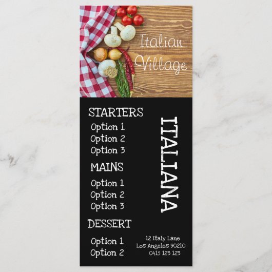 Italiaans restaurant pizzadiner menu (Voorkant)