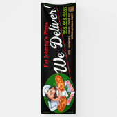 Italiaans restaurant Pizzeria Pizza wij leveren Spandoek (Verticaal)