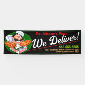 Italiaans restaurant Pizzeria Pizza wij leveren Spandoek (Horizontaal)