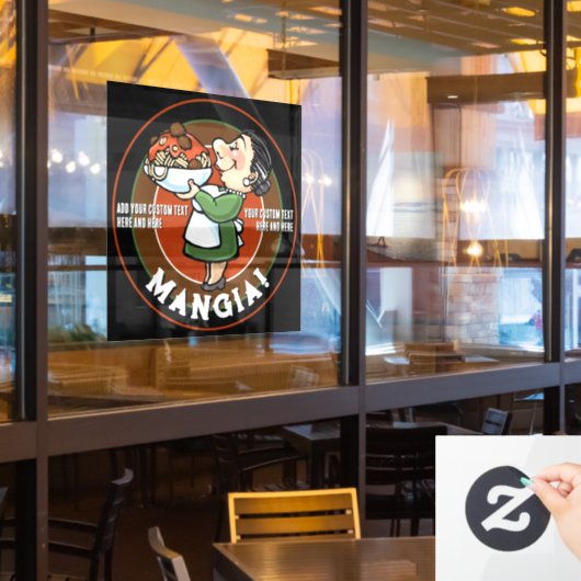  Italiaans restaurant Pizzeria Promotie Raamsticker (Restaurant Raam)