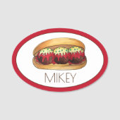 Italiaans restaurant voor voedselmaatball Sub-sand Naamplaatje (Voorkant)