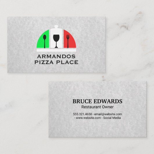 Italiaans restaurantlogo | Pizza Visitekaartje (Voorkant / Achterkant)