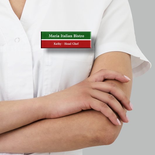 Italiaans restaurantpersoneel naambadge