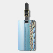 Italiaans Riviera, Cinque Terre, Beach Umbrellas Bagagelabel (Voorkant verticaal)