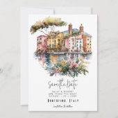 Italiaans Riviera Portofino bewaart de datakaart Bedankkaart (Voorkant)