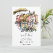 Italiaans Riviera Portofino bewaart de datakaart Bedankkaart (Staand voorkant)