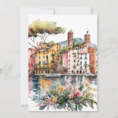 Italiaans Riviera Portofino bewaart de datakaart Bedankkaart (Achterkant)