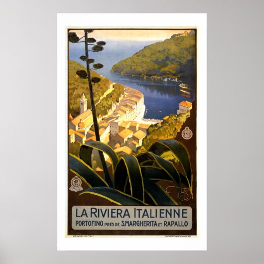  Italiaans Riviera Portofino Travel Poster (Voorkant)