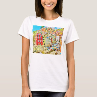 Italiaans Riviera Vist Village, Flowy L/S T T-shirt