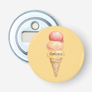 Italiaans Rode Gele Gelato Ijsje Button Flesopener