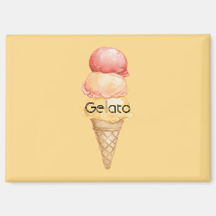 Italiaans Rode Gele Gelato Ijsje Magneet