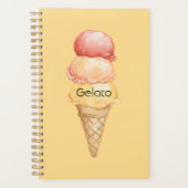 Italiaans Rode Gele Gelato Ijsje Planner (Voorkant)