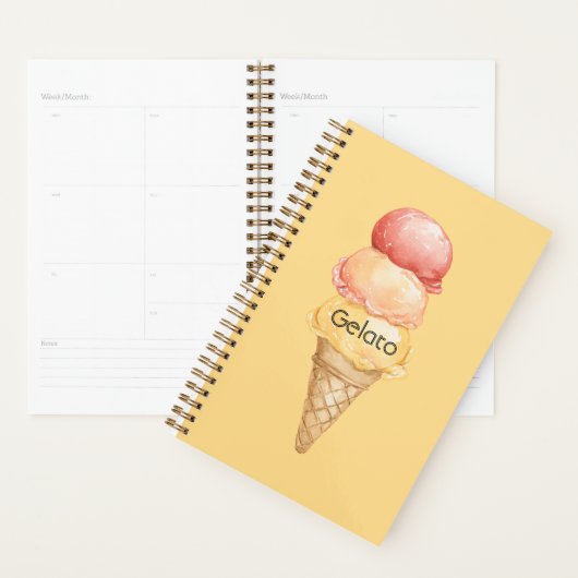 Italiaans Rode Gele Gelato Ijsje Planner (Display)