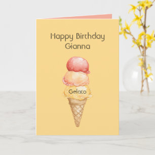 Italiaans Rode Gele Gelato Ijsje Verjaardag Kaart