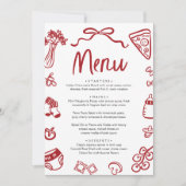 Italiaans Rode Hand getrokken Pizza Baby shower Me Kaart (Voorkant)