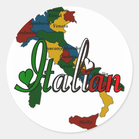 Italiaans Ronde Sticker (Voorkant)