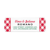 Italiaans Rood Gecontroleerd Ruwadres Etiket (Voorkant)