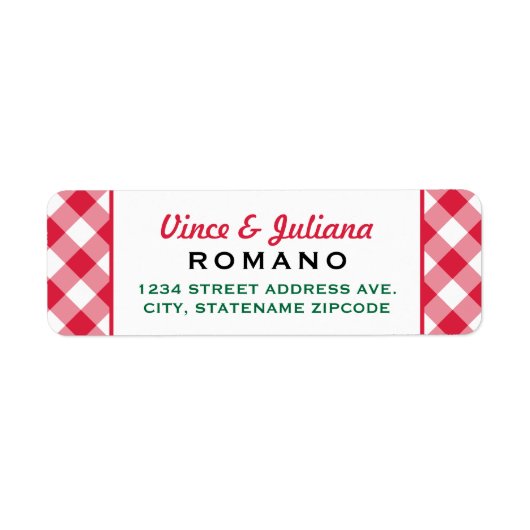 Italiaans Rood Gecontroleerd Ruwadres Etiket (Voorkant)