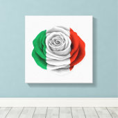 Italiaans Roos Vlag op wit Canvas Afdruk (Insitu (Houten vloer))