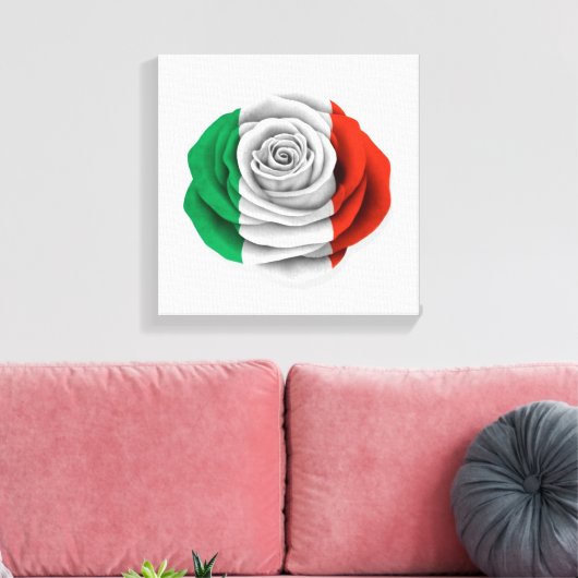 Italiaans Roos Vlag op wit Canvas Afdruk (Insitu (Woonkamer))