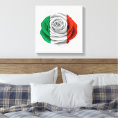 Italiaans Roos Vlag op wit Canvas Afdruk (Insitu (Slaapkamer))
