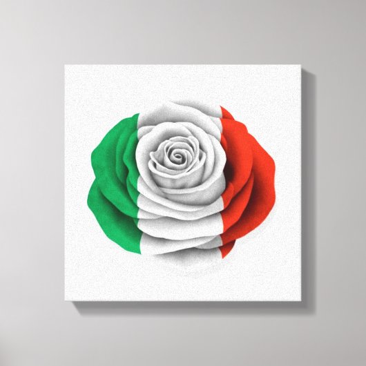 Italiaans Roos Vlag op wit Canvas Afdruk (Voorkant)