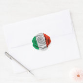Italiaans Roos Vlag op wit Ronde Sticker (Envelop)
