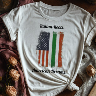 Italiaans Roots American Dreams Shirt   Twee vlagg