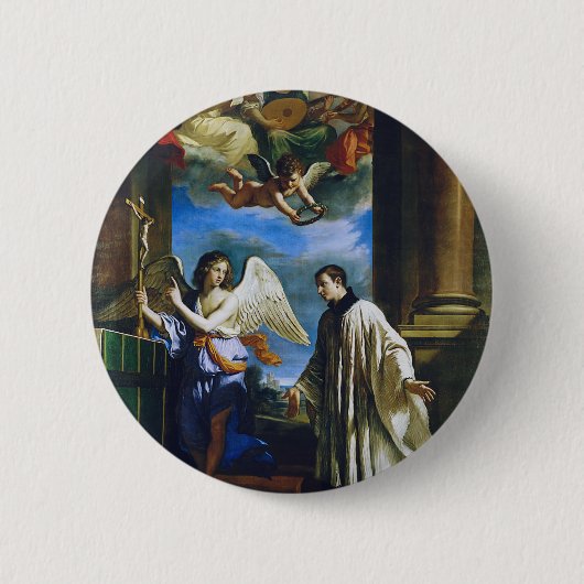 Italiaans Saint Aloysius Gonzaga Ronde Button 5,7 Cm (Voorkant)
